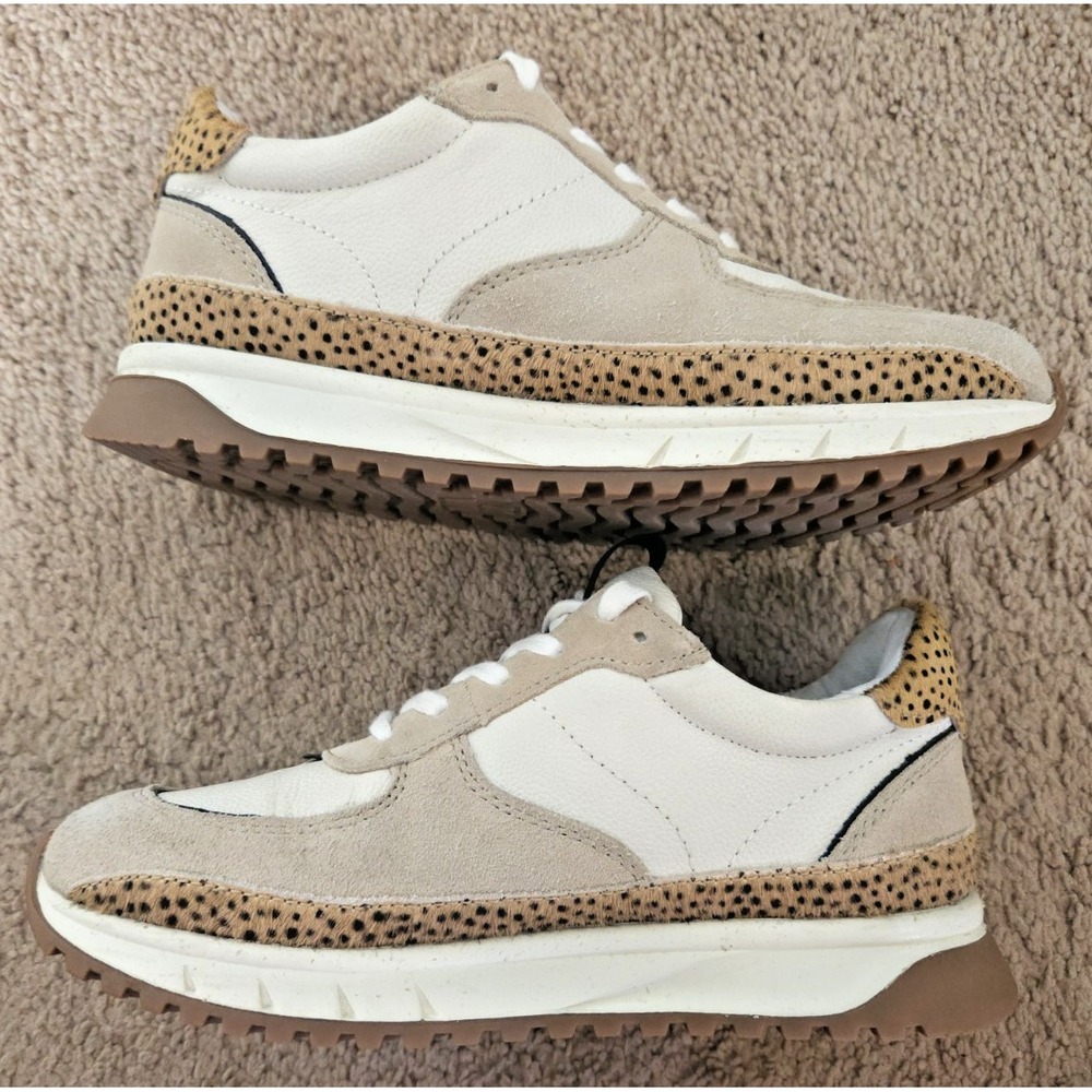Madewell Kickoff Trainer Sneakers Leather and Spot Dot Calf Hair Women 6.5M - Picture 3 of 11